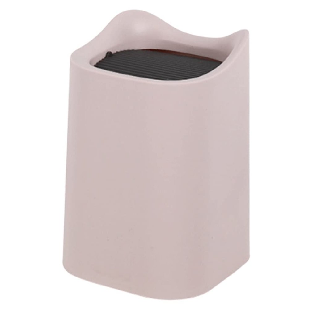 DFDFSFG Trash Can Cute Mini Trash Can with Swing-Close LidPlastic Garbage Can for Desktop Coffee TableRectangular Garbage Bin with Double Bucket Wastebasket (Color : Pink)