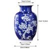 Chinese Blue and White Vase Antique Handmade Ceramic Flower Vase, Blue & White Porcelain Egg-Shell Porcelain Jar, Ideal Gift for Weddings, Party, Table, Living Room view 2