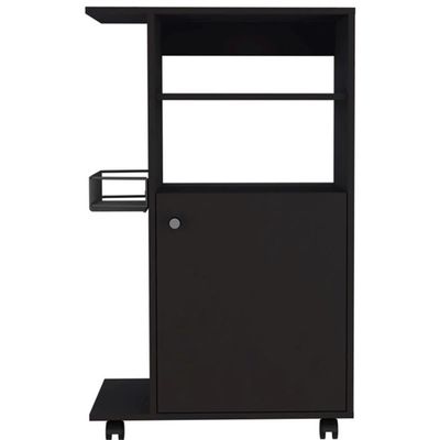 Tuhome Clip Kitchen Cart Engineered Wood Kitchen Carts in Black
