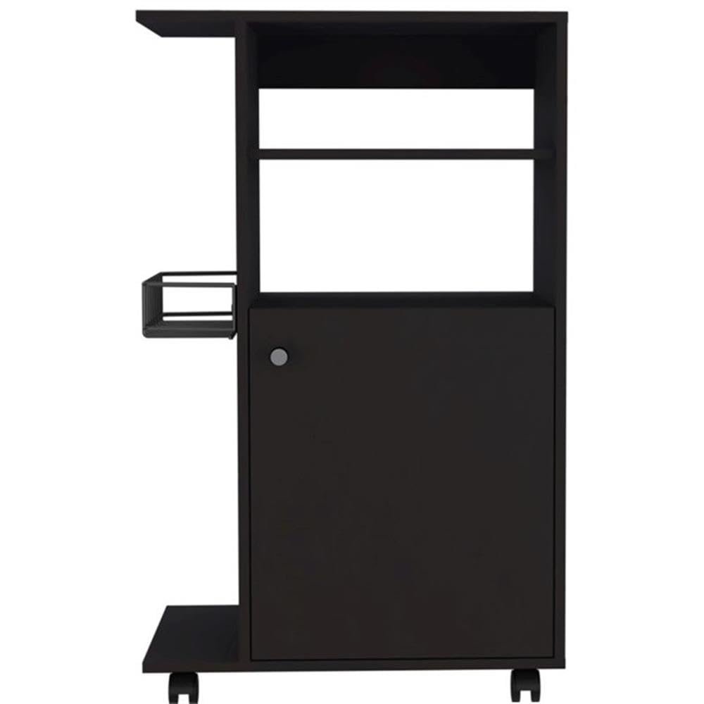 Tuhome Clip Kitchen Cart Engineered Wood Kitchen Carts in Black