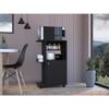 Tuhome Clip Kitchen Cart Engineered Wood Kitchen Carts in Black view 2