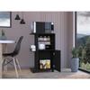 Tuhome Clip Kitchen Cart Engineered Wood Kitchen Carts in Black view 3