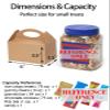 Happyhiram 50 Count Party Favor Boxes Kraft Brown, Treat Boxes with Handles 6" Gable Boxes Candy Party Favor Paper Gift Boxes for Kids Birthday Baby Shower Bridal Shower view 4