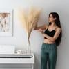5 Stems of Extra Large Silk Faux Pampas Grass (43/110cm-Beige) view 1