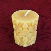 100% Beeswax Fleur De Lis Pillar Candle/Handmade USA/Pure All Natural Bees Wax/Honey Scent/French/fleur-de-lis view 3