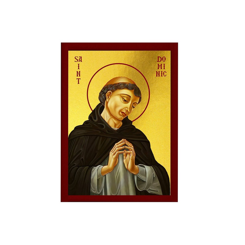 Saint Dominic icon, Handmade Greek Orthodox icon of St Dominic de Guzman Catholic Byzantine Art wall Hanging Religious Gift Ideas 7x10cm