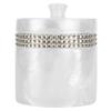 HEIDI4EVER Small Resin Cotton Swab Toothpick Box Holder container Storage organizer Container with Lid dustproof makeup organizer 11x8. 5cm White view 1