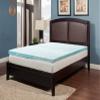 Irvine Home Collection King Size 3'' Swirl Cooling Gel Infused Memory Foam Mattress Topper, CertiPUR-US, Breathable, Plush, Pressure Relief, Blue, MTKing view 2