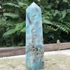 WGPHDW Meditation Home Decor, 1pc 900-1300g Natural Caribbean Calcite Crystal Hexagon Wand Single Point Sky Blue Healing Stone Tower for Decoration Gifts,Natural Crystal (Size : 1100-1300g) view 2