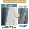 H.VERSAILTEX Linen Look 100% Blackout Curtains 95 Inches Long for Bedroom Full Light Blocking Rod Pocket Linen Textured Thick Window Curtain Drapes with White Backing, Stone Blue, 2 Panels view 3
