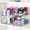 2 Set, 2 Tier Clear Organizer with Dividers for Cabinet, Shlef, Counter - MultiUse Slide-Out Storage Container - Kitchen, Pantry, Medicine Cupboard Bins, Bathroom, Vanity Makeup, Under Sink Organizing view 4