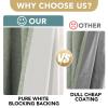 H.VERSAILTEX Linen Look 100% Blackout Curtains 95 Inches Long for Bedroom Full Light Blocking Rod Pocket Linen Textured Thick Window Curtain Drapes with White Backing, Sage, 2 Panels view 3