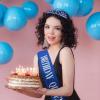 CIEHER Birthday Crown & Sash Kit - Crystal Crown and Glitter Sash for Women & Girls - Blue view 2