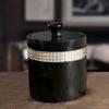 HEIDI4EVER Small Resin Cotton Swab Toothpick Box Holder container Storage organizer Container with Lid dustproof makeup organizer 11x8. 5cm Black view 2