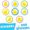Cute Cartoon Little Yellow Duck Labels Stickers Animals Farm Theme Decor for Ducky Duck Princess Bday Birthday Party Photography Decorations Supplies 240 PCS Photo Booth Props view 1