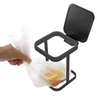 DFDFSFG Trash Can Metal Countertop Trash Can with Lid1.1 Gallons Small Garbage CanRectangular Garbage BinGarbage Bag Holder for Desktop Kitchen Wastebasket (Color : Black)
