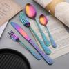 120-Piece Colorful Silverware Set for 24 Stainless Steel Hammered Flatware Eating Utensils Service, Modern Tableware Cutlery Set for Home Kitchen Hotel Restaurant Dishwasher Safe view 2