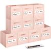 artsdi 11 Inch Storage Cube,Storage bin,cube storage (Set of 10) Foldable Fabric Cube Storage Bins with 10 Labels Window Cards & a Pen,Baskets Containers for Shelves,Closet Organizers Box,Pink view 1