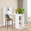 COSTWAY White Computer Desk with Shelves, 48 Study Writing Desk with 6-Tier Storage Shelves, Reversible Study Workstation w/Wide Base for Home, Office & Dorm, Easy Assembly view 4