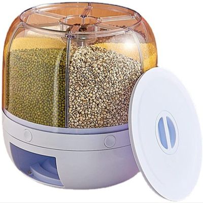 6 Grids Rice Kitchen Storage Containers Pantry Storage Container Airtight Food Storage Containers Food Containers With Lids Airtight,Can Put 10kg/ 22lb