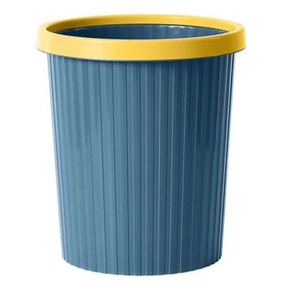 DFDFSFG Trash Can Trash Can Without CoverShatter-Resistant Creative Striped Garbage CanThick Garbage Bin for Kitchen Living Room Bathroom Wastebasket (Color : Large-Blue)