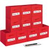 artsdi 11 Inch Storage Cube,Storage bin,cube storage (Set of 10) Foldable Fabric Cube Storage Bins with 10 Labels Window Cards & a Pen,Baskets Containers for Shelves,Closet Organizers Box,Red view 1