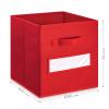 artsdi 11 Inch Storage Cube,Storage bin,cube storage (Set of 10) Foldable Fabric Cube Storage Bins with 10 Labels Window Cards & a Pen,Baskets Containers for Shelves,Closet Organizers Box,Red view 2