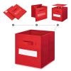 artsdi 11 Inch Storage Cube,Storage bin,cube storage (Set of 10) Foldable Fabric Cube Storage Bins with 10 Labels Window Cards & a Pen,Baskets Containers for Shelves,Closet Organizers Box,Red view 4