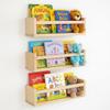 AZSKY Floating Nursery Book Shelves-Natural Wood Bookshelf for Kids Room 16 Inch-Small Bookshelf Wall Mounted for Baby Boys Girls-Living Room, Bathroom, Kitchen, Decor & Storage for Books and Dolls view 1