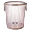 DFDFSFG Trash Can Striped Trash Can Without LidNordic Transparent Plastic Pressure Ring Garbage CanCreative Kitchen Garbage Bin with Handle Design Wastebasket (Color : Large-Pink) view 1