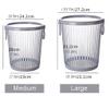 DFDFSFG Trash Can Striped Trash Can Without LidNordic Transparent Plastic Pressure Ring Garbage CanCreative Kitchen Garbage Bin with Handle Design Wastebasket (Color : Large-Pink) view 2