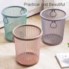 DFDFSFG Trash Can Striped Trash Can Without LidNordic Transparent Plastic Pressure Ring Garbage CanCreative Kitchen Garbage Bin with Handle Design Wastebasket (Color : Large-Pink) view 3