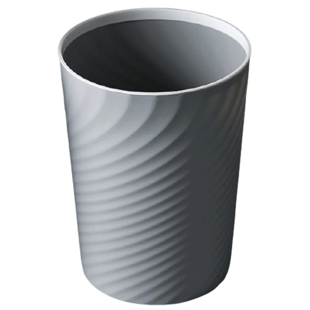 DFDFSFG Trash Can Irregularly Shaped Trash Can Without LidHousehold Kitchen Garbage CanPlastic Garbage Bin with Pressure Ring for BedroomOffice Wastebasket (Color : Gray)