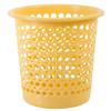 DFDFSFG Trash Can Hollow Trash Can Without LidPlastic Colorful Garbage BinSmall Round Garbage Can for KitchenBedroomLiving RoomBathroom Wastebasket (Color : Yellow) view 1