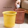 DFDFSFG Trash Can Hollow Trash Can Without LidPlastic Colorful Garbage BinSmall Round Garbage Can for KitchenBedroomLiving RoomBathroom Wastebasket (Color : Yellow) view 4