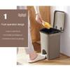 DFDFSFG Trash Can Step-On Pedal Trash Can with LidWicker Style Compact Garbage Can for Small Spaces, Small Square Garbage Bin Rattan Look Wastebasket (Color : Beige) view 4