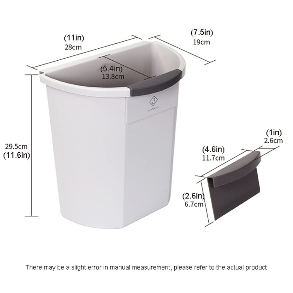 DFDFSFG Trash Can Hanging Trash Can for Kitchen Cabinet Door Without LidSmall Under Sink Garbage Can for BathroomWall Mounted Counter Garbage Bin Wastebasket (Color : Pink)