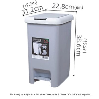 DFDFSFG Trash Can Step-On Pedal Trash Can with LidRectangular Spring Top Garbage CanLarge Plastic Garbage Bin for Bathroom Living Room Kitchen Wastebasket (Color : Beige)