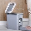 DFDFSFG Trash Can Step-On Pedal Trash Can with LidRectangular Spring Top Garbage CanLarge Plastic Garbage Bin for Bathroom Living Room Kitchen Wastebasket (Color : Beige) view 2