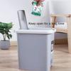DFDFSFG Trash Can Step-On Pedal Trash Can with LidRectangular Spring Top Garbage CanLarge Plastic Garbage Bin for Bathroom Living Room Kitchen Wastebasket (Color : Beige) view 3