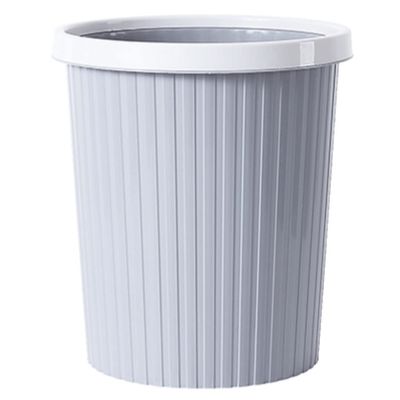 DFDFSFG Trash Can Trash Can Without CoverShatter-Resistant Creative Striped Garbage CanThick Garbage Bin for Kitchen Living Room Bathroom Wastebasket (Color : Large-Gray)