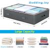 90L Under Bed Storage Containers, Large Capacity Underbed Storage Bags Organizer, Thick Fabric Storage Bins with Clear Window and Reinforced Handles for Blanket Comforter Bedding Clothes, 8 Pack view 3