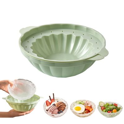 Kitchen Ice Bowl Containers Mold, Quick-Freezing Ice Trays Large Capacity Round Empty Moulds, Silicone Reusable Ice Cube Tray Mold Ice Bow Mold, Dessert Bowl DIY 3D Ice Cream Bowl