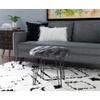 Powell Linon Henson Round Stool Black Hairpin Legs Basketweave Seat in Gray view 2