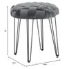 Powell Linon Henson Round Stool Black Hairpin Legs Basketweave Seat in Gray view 3