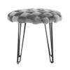 Powell Linon Henson Round Stool Black Hairpin Legs Basketweave Seat in Gray view 4