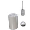DFDFSFG Trash Can Small Round Trash Can with LidFreestanding Toilet Bowl Brush and Garbage Can and Bathroom Tissue BoxGarbage Bin Shake Cover Wastebasket (Color : Silver) view 1