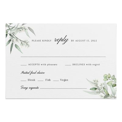 XOXOKristen 4x6 inch Personalized RSVP cards with envelopes with Greenery Floral Design, Postcard format Custom Response Cards for DIY wedding invitation kit, Rustic Wedding RSVP Cards (RSVP)