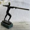 Bronze Fencer Fencing Statue Abstract Figurine Sport Brass Sculpture Art Home Decor Gifts view 3