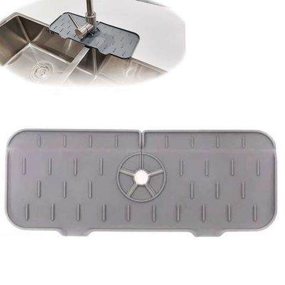 Silicone Sink Faucet Mat Bathroom Faucet Water Catcher Mat Sink Splash Guard Faucet Drip Catcher Silicone Kitchenguard Silicone Faucet Handle Drip Catcher Tray for Kitchen Sink (Color : Gray)